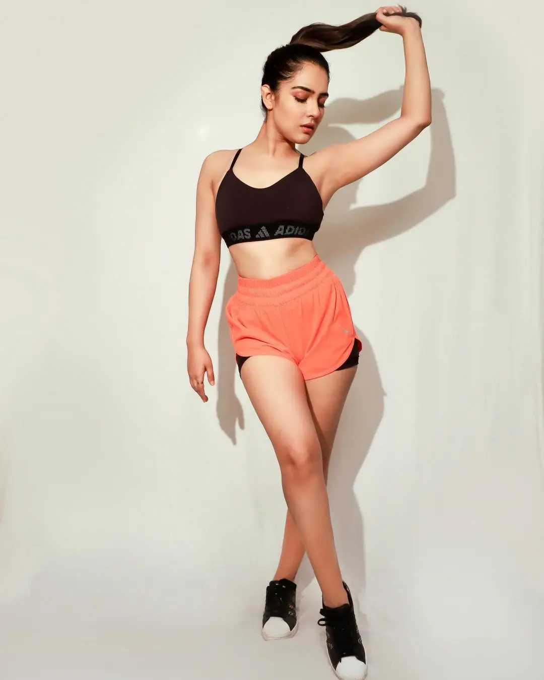 Malvi Malhotra Long Legs Show in Pink Mini Short